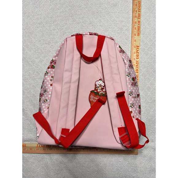 NWT Strawberry Shortcake Pink & Red Full Size Backpack with 3D Strawberry Pocket - Picture 6 of 9